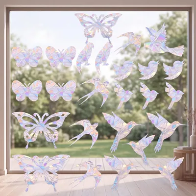 Fensterfolie Regenbogen 38 Stück, 3 Blatt, dekorativ, Anti-Vogel