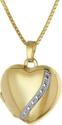 trendor 39056 Medaillon Herz Gold 333 / 8K mit Vergoldeter Damen-Halskette 1