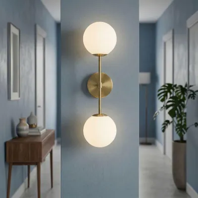 Immagine prodotto di Mauro Ferretti lampada da parete Glamy doppia E14 15x21x55 cm bianco oro