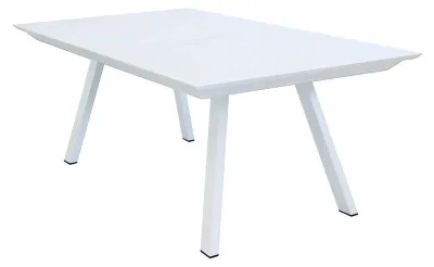 Immagine prodotto di Tavolo allungabile da esterno in alluminio con piano effetto doghe Lyse -  White