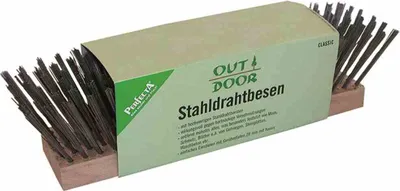 Produktbild von Nölle Stahldrahtbesen 30 cm Flachholz mit Stielloch
