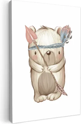 Produktbild von Wanddeko 80x120 cm - Kinder - Bär - Waldtiere, Deko, Deko Wohnzimmer, Bilder, Wanddeko
