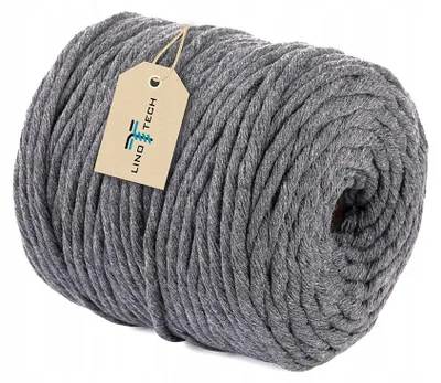 Produktbild von Linotech Baumwollschnur Makramee Anthrazit 5mm 100m