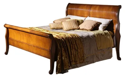 Produktbild von Bett Braun Schlafzimmer Holzmöbel Textil Design Hotel Betten Art déco Stil Neu