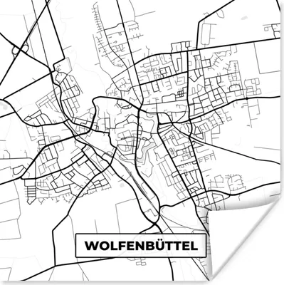 Obrázok produktu pre MuchoWow® Plagát - Wolfenbüttel - Plán mesta - Mapa - 30x30