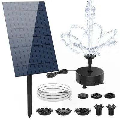 Solarbrunnen 10 W, 21 Düsen, für Teich & Vogelbad