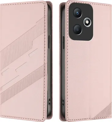 Produktbild von Hülle für Infinix Hot 30 Play NFC, Kunstleder Brieftaschen Handyhülle mit Kartenfach und Standfunktion Pink