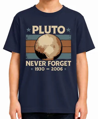 Produktbild von Pluto nie vergessen 1930 2006 Vintage Retro Weltraum Sonnensystem Kinder T-Shirt, Navy, 116