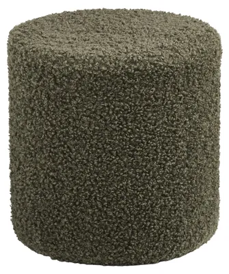 Obrázek produktu pro Ejby – Kulatý zelený plyšový taburet, ø 34 × 36 cm
