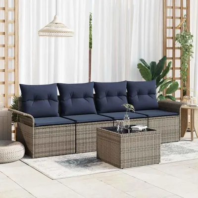 Obrázek produktu pro Maison Exclusive – Sedací souprava, 5 dílů, šedá, polyratan