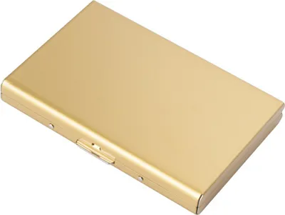 Image de Etui cartes de crédit ASKSA en acier inoxydable Hommes RFID et NFC Blocking Etuis 6 compartiments, Couleurs:Or