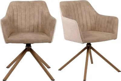 Immagine prodotto di Calicosy - Set di 2 Sedie Beige in Tessuto Bouclé L60 cm - Ray