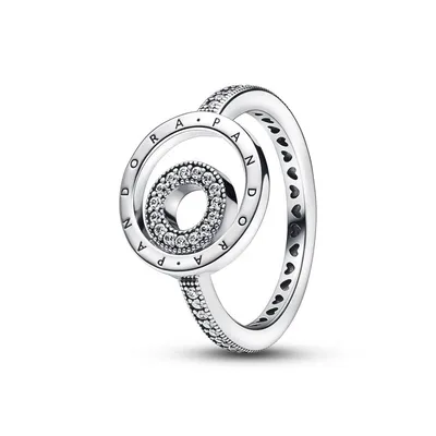 Immagine prodotto di Anello Pandora Donna Firma Logo Cerchi Pavé Argento Gr. 54 192316C01