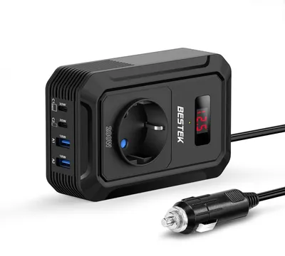 Produktbild von BESTEK 200W Spannungswandler 12 V auf 240 V 230 V AC Auto-Wechselrichter,3-pin S
