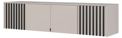 Productafbeelding van Bovenstuk voor kast, model STILO 4D, 206 cm, kasjmier, zwarte lamellen