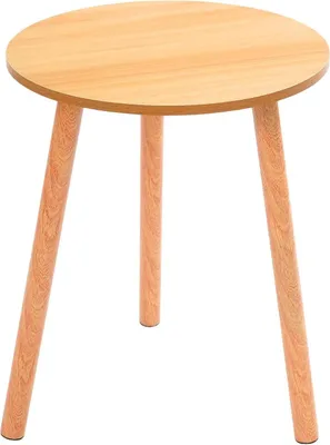 Produktbild von Runder Beistelltisch/Couchtisch/Nachttisch - Maße Ø40 x H52 cm - Stabile Holzbeine - Einfache Montage - Massivholz-Optik - Walnussfarbe