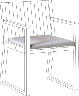Produktbild von BELIANI Sitzkissen für Gartenstuhl Hellgrau Stoffbezug mit Bindebändern 46 x 46 cm UV-beständig Modern Outdoor Stuhlkissen Stuhlpolster