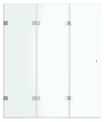 Produktbild von Badewannenfaufsatz 120×140 cm, 3-tlg. Faltwand, Chrom, Aluminium, 6 mm ESG