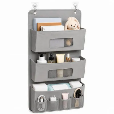 Produktbild von Wandorganizer mit 3 Fächern und Haken für Badezimmer und Schlafzimmer