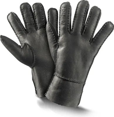 Produktbild von Fellhof Finger-Handschuhe Nappalan-Leder Trend 9 schwarz Uni, Modell 2023