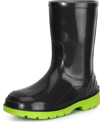 Image de Ladeheid Kinder Mädchen Jungen Regenstiefel LA-939 (Noir/Vert, 24 UE)