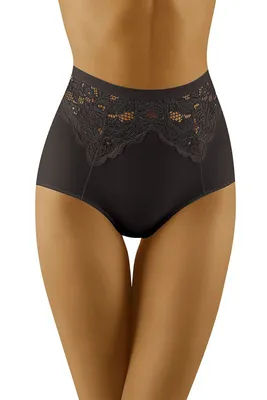 Produktbild von Wolbar damen slip hoher bund shapewear spitze unterhose wb422, schwarz, s