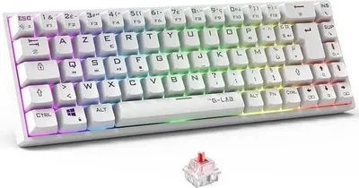 Image de Clavier Gamer sans fil The G-Lab KEYZ TITAN, Mécanique Switch Rouge, Azerty, Triple Mode, RGB, Blanc