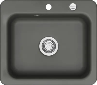 Produktbild von KeraDomo Spüle JUNA 57 in LAVA mit Excenterbedienung / Systemceram / Keramikspüle