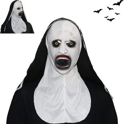 Gruseliges Latex-Nonnenmasker für Halloween, Cosplay, Party
