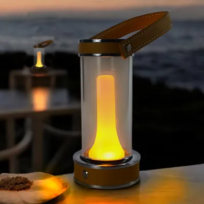 Zdjęcie produktu dla Akumulatorowa lampa stołowa LED retro lampa stołowa bezprzewodowa ściemniana dotykowo 3 kolory światła lampa kempingowa ogrodowa lampa stołowa