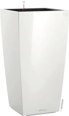 Obrázok produktu pre Kvetináč LECHUZA CUBICO Premium 30 biely vysoký lesk | kvetináč so zavlažovacím systémom | vysoko lesklý povrch | 29,5 x 29,5 x 56,5 cm | 18181