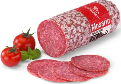 Produktbild von Mosario 450g - Rohwurst nach italienischer Art ohne Schimmelbelag - Kalt geräuchert und aus Rind- und Schweinefleisch hergestellt - Glutenfrei und Laktosefrei von Moser Wurst