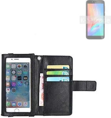 Produktbild von K-S-Trade Handy Hülle Schutz Hülle Kompatibel mit Gigaset GS3 Case mit Displayschutz / Schutzfolie Flip Cover Wallet case Etui Hülle schwarz
