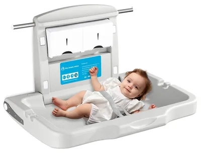 Immagine prodotto di Solidchoice - Tavolo pieghevole per il cambio pannolini da fissare a parete, realizzato in materiale HDPE