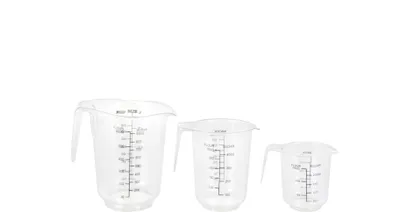 Produktbild von Set mit 3 Messbechern Excellent, Kunststoff/Gummi, 1/0,5/0,25 l, transparent