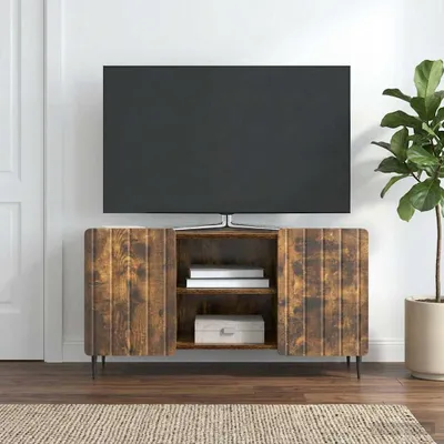 Zdjęcie produktu dla Szafka pod telewizor vidaXL, dąb wędzony, 102 x 34,5 x 52 cm, materiał drewnopochodny