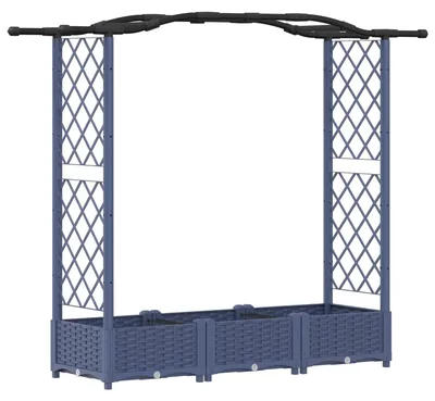Obrázek produktu pro Vyvýšený záhon s treláží a střechou Šedá 169 x 40 x 123 cm PP