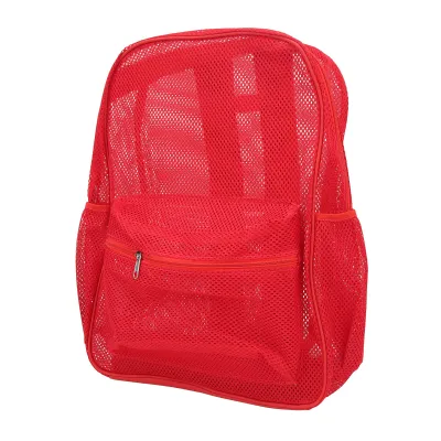 Imagen del producto de Mochila de malla, mochila de malla resistente, mochila transparente, mochila transparente para estudiantes universitarios, mochila de malla para la playa, mochila con cremallera para la playa