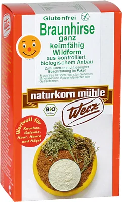 Produktbild von naturkorn mühle Werz - Braunhirse ganz keimfähig glutenfrei - 500g