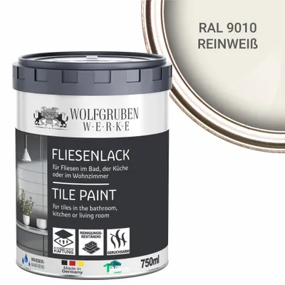 Produktbild von Fliesenlack Fliesenfarbe Wandfliesen WO-WE W713 Reinweiß ähnl. RAL 9010 - 1L