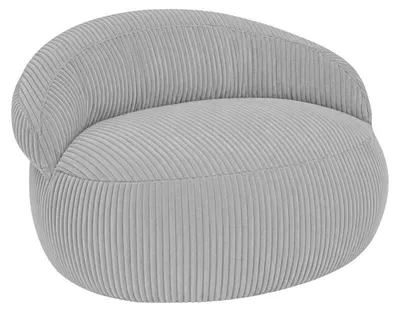Image de Pouf XXL déhoussable en velours côtelé BANANAIR 110x100 cm gris clair