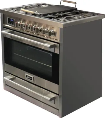 Produktbild von Kaiser Küchengeräte Gas-Standherd HGE 93505 R Gas Elektro Standherd 90 cm/ Range Coocker / Selbstreinigung/ 8 Funktionen / Heißluft/ Grill/ 5 Hochwertige Brenner/ Drehspieß/ Erdgas / Propangas/Edelstahl/Inkl. Grillplatte