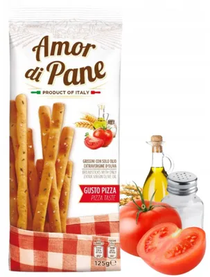 Produktbild von Hosta Grissini Pizza, Savoury snacks, andere, Weizenmehl, Tomate, 125 g, 1735 kJ, 411 kcal