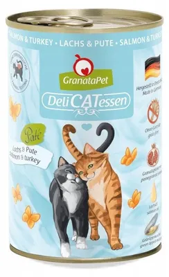 Immagine prodotto di GRANATAPET DeliCATessen Salmone e tacchino - cibo umido per gatti - 400g