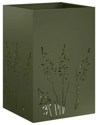 Produktbild von vidaXL Garten-Pflanzgefäß Olivgrün 50 x 50 x 75 cm Kaltgewalzter Stahl