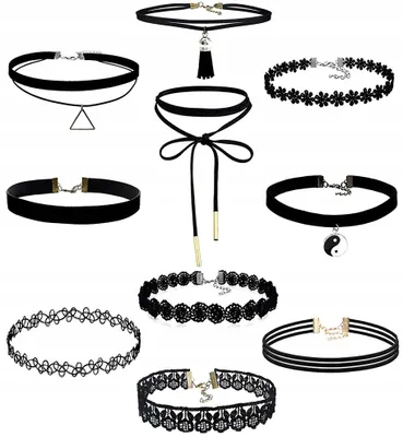 Zdjęcie produktu dla Choker - Elegancka uniwersalność - Stylowy dodatek - Naszyjnik - Modny dodatek - Celebrytka - Regulowana długość