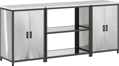 Produktbild von Aufbewahrungsset für die Küche mit Regal 3 pcs Silber Edelstahl
