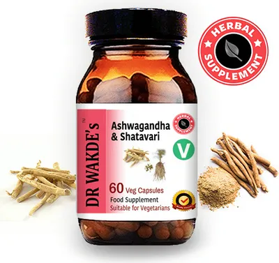 Produktbild von DR WAKDE'S Ashwagandha & Shatavari Kapseln | 60 Vegi Caps | Ayurveda-Supplement | Vegan | 100% Kräuter | Mengenrabatte | Am selben Tag Versand