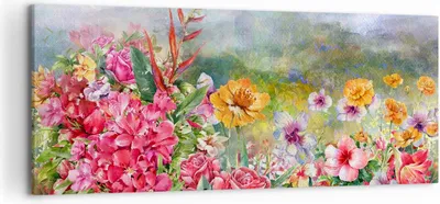 Produktbild von Bild auf Leinwand - Leinwandbild - blume sommer natur - 120x50cm - Wand Bild - Wanddeko - Leinwanddruck - Bilder - Kunstdruck - Wanddekoration - Leinwand bilder - Wandkunst - AB120x50-3843