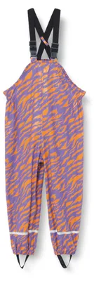 Immagine prodotto di Schmuddelwedda, pantaloni impermeabili per la pioggia, modello 34726526, colore lilla e arancione, motivo zebrato, taglia 104